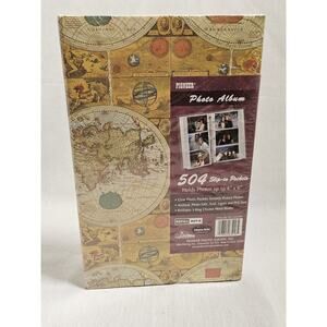 Pioneer STC-504 Photo 3-Ring 4x6 Photo Album Ancient World Map New